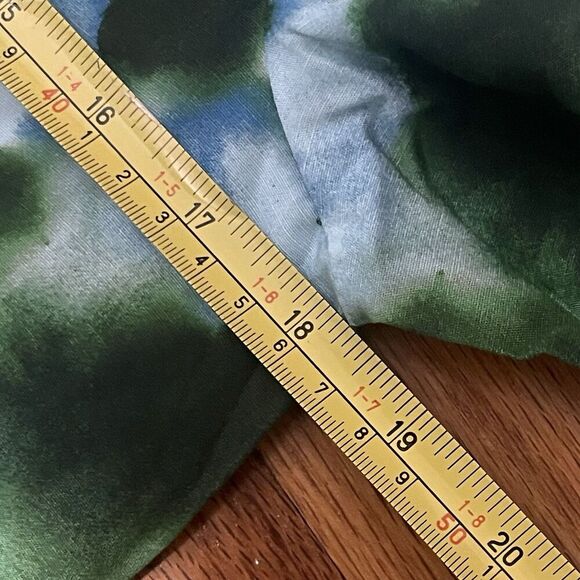 TUCKERNUCK Deep Lagoon Tate Mini Dress Green Blue Size XS Drop Waist Long Sleeve - Picture 7 of 15